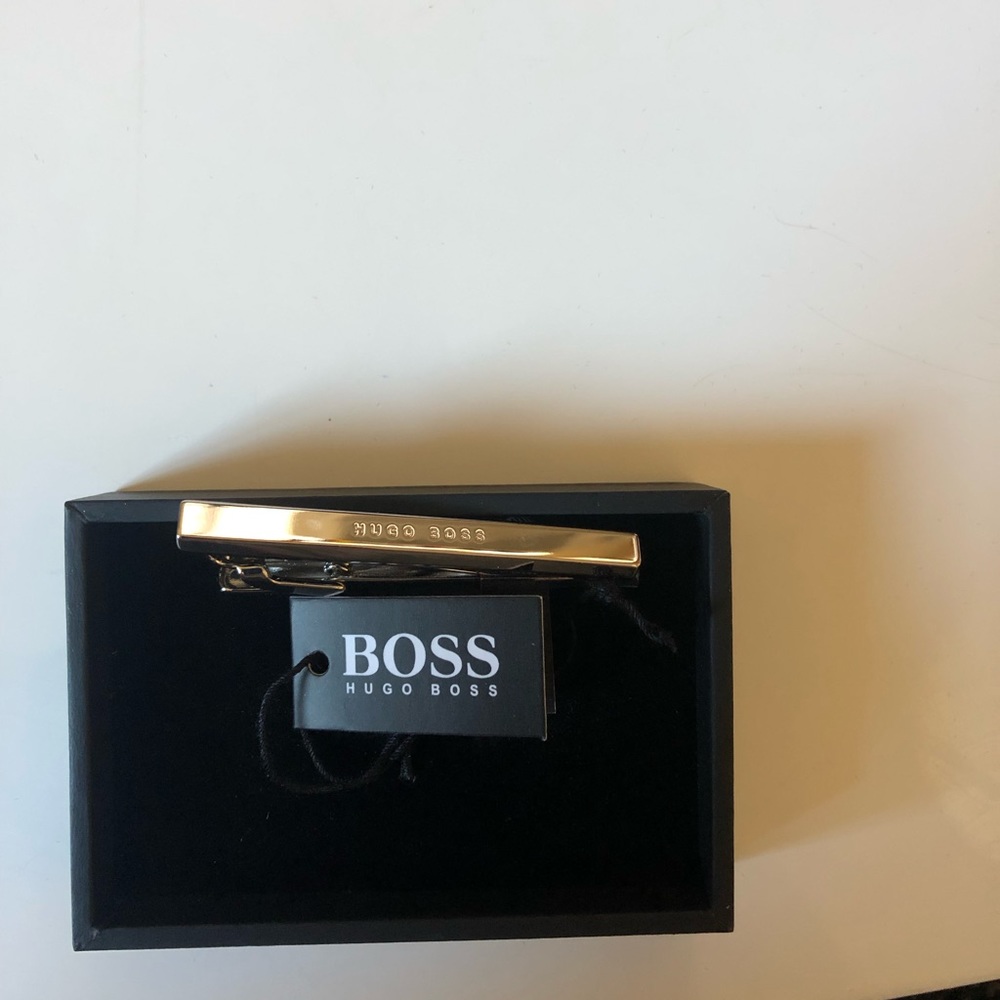 Hugo Boss stamped tie bar